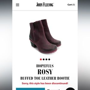 John Fluevog 🪽✨Rosy Buffed Toe Leather Bootie